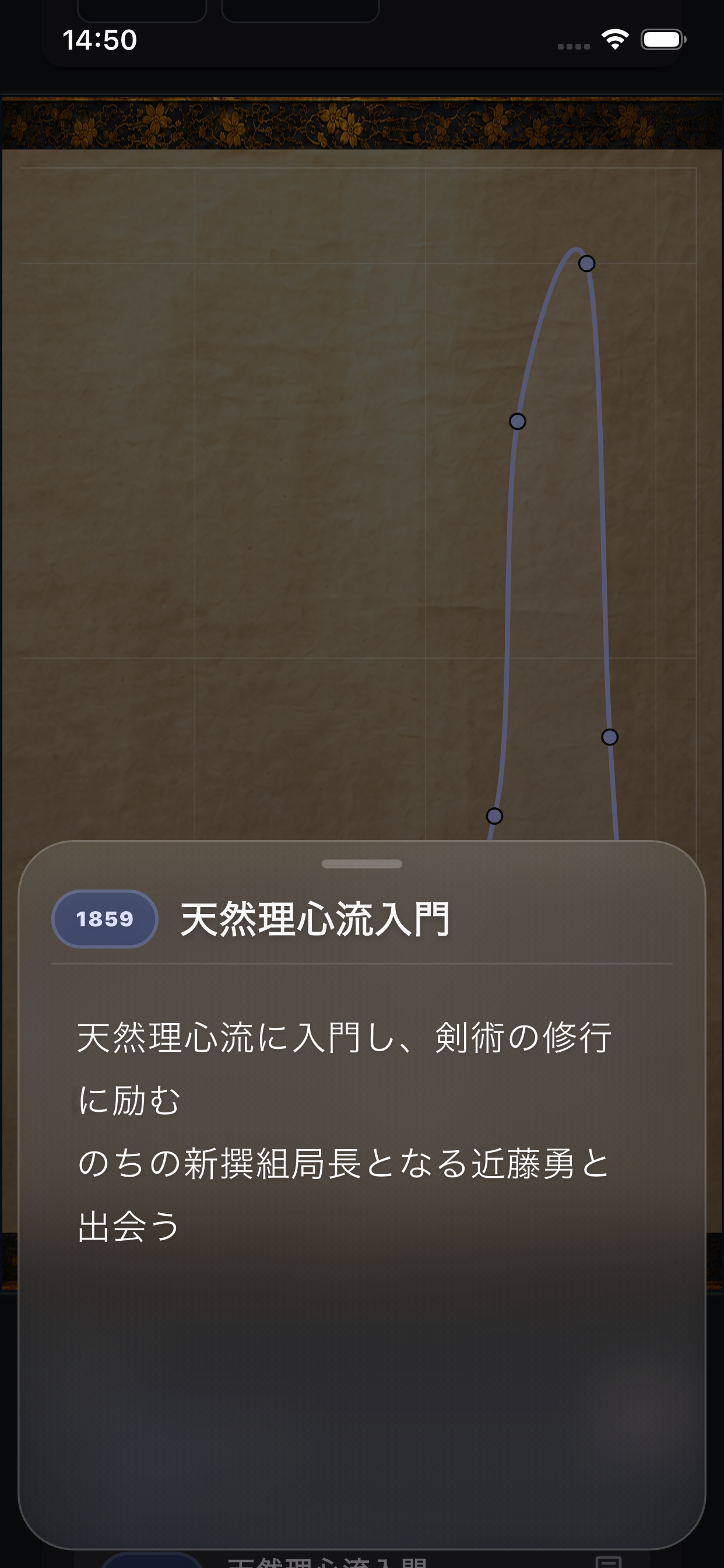 Life Chart Museum Chart screen